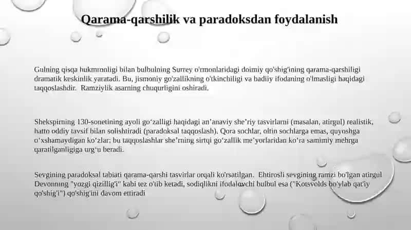 Gul va bulbul obrazlari aks etgan baytlar tahlili 3