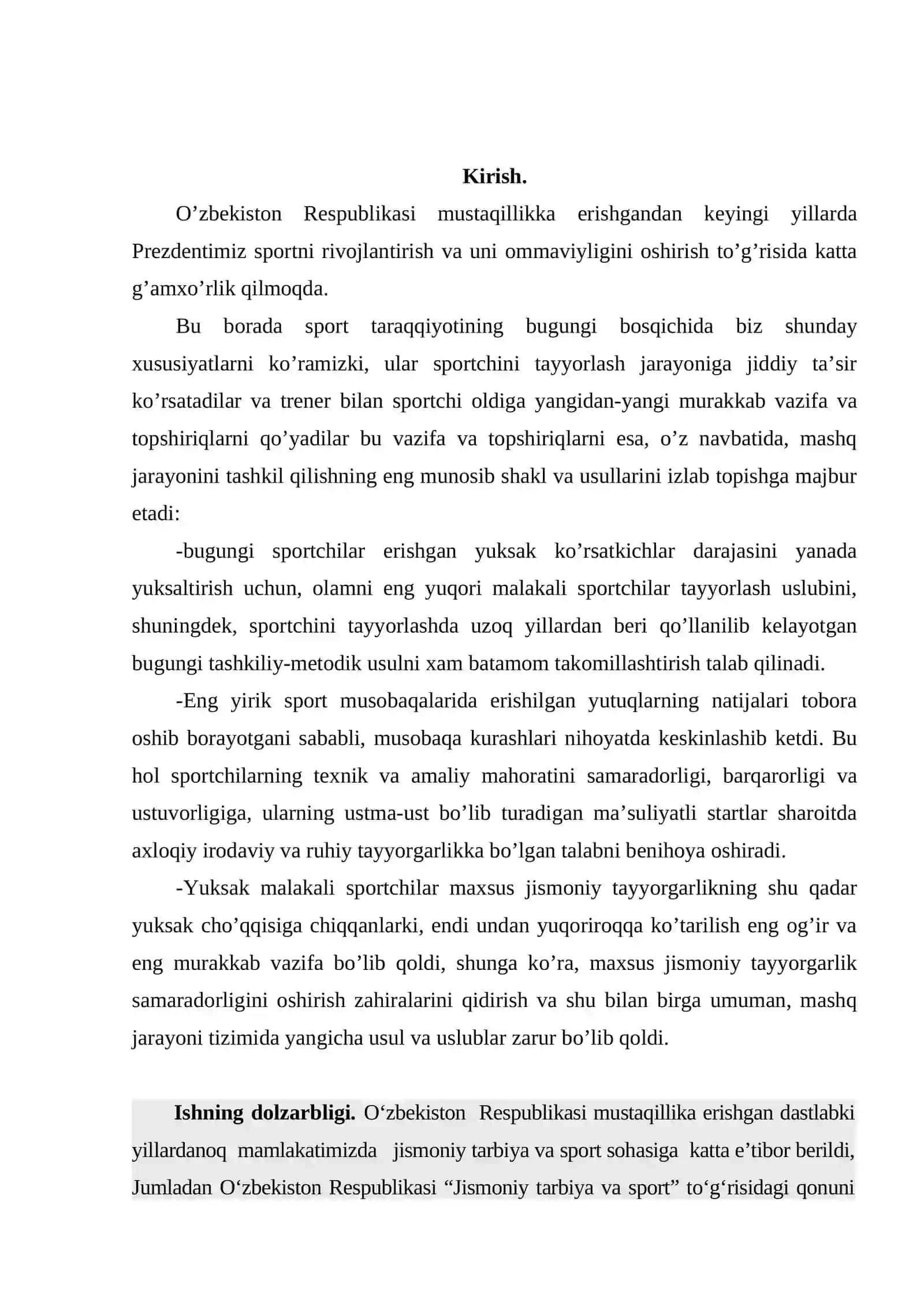 Jismоniy madaniyat nazariyasi va mеtоdikasi fanidan tayyorlagan KURS ISHI 3