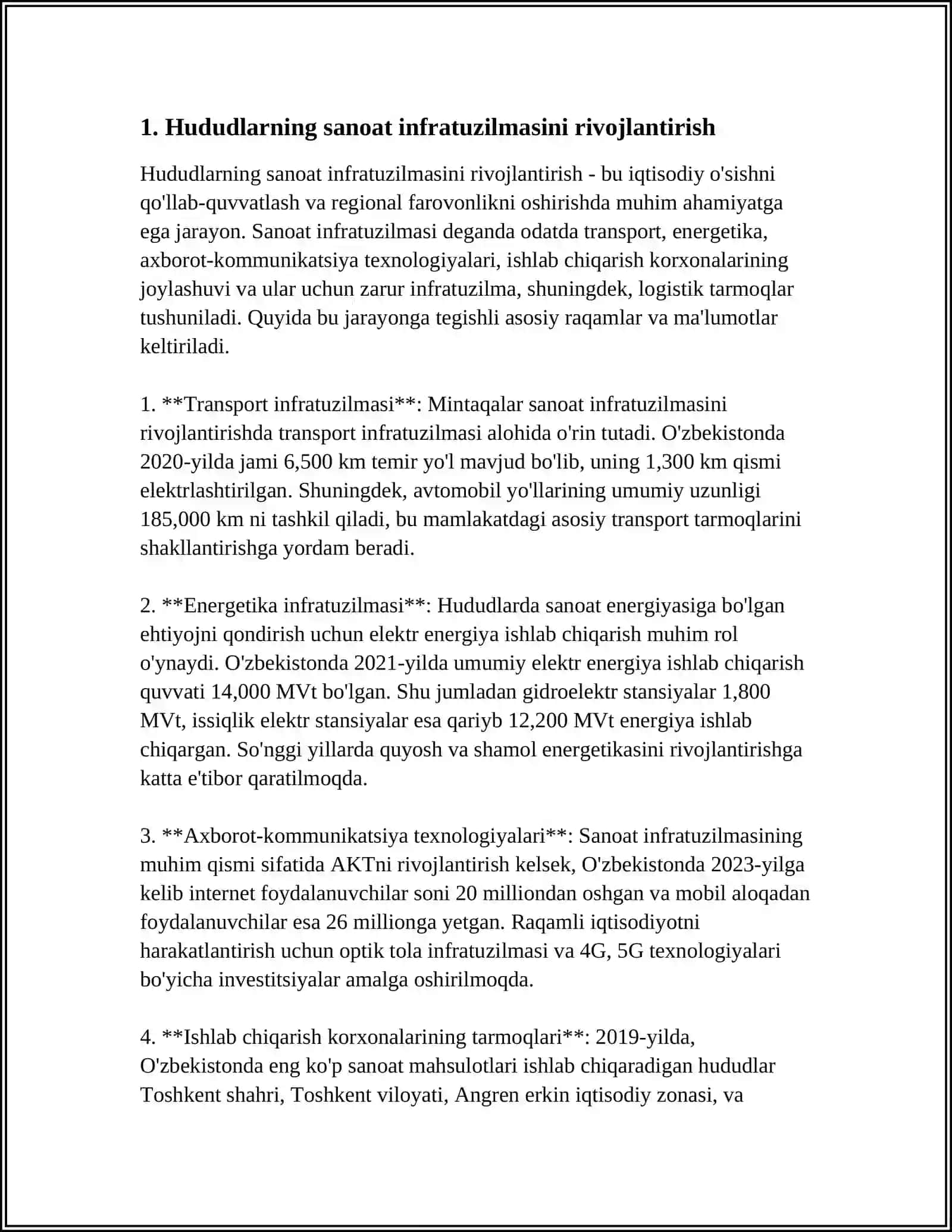 KELAJAKNI HUDUDLARNI ISHLAB CHIQARISHNI RIVOJLANISH VA IJTIMOIY-IQTISODIY BAZASINI SHAKLLANTIRISH 3