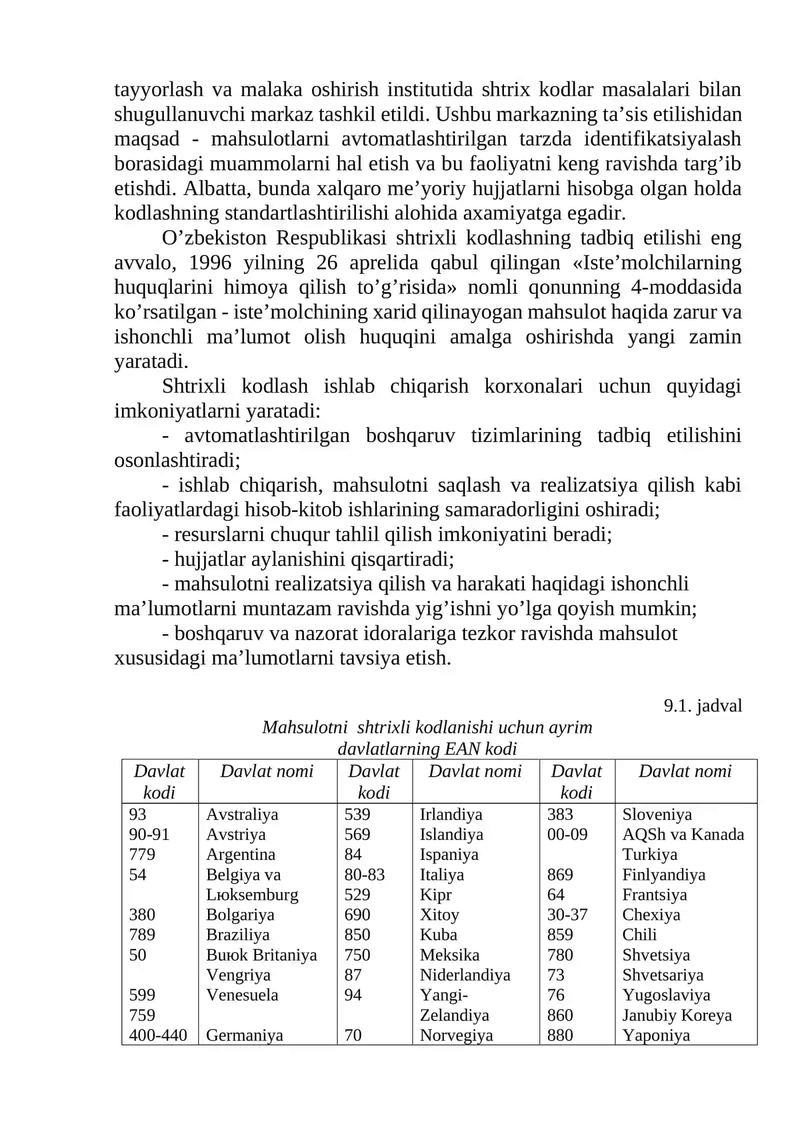 Mahsulot haqidagi ma'lumotni standartlashtirish va kodlash 3