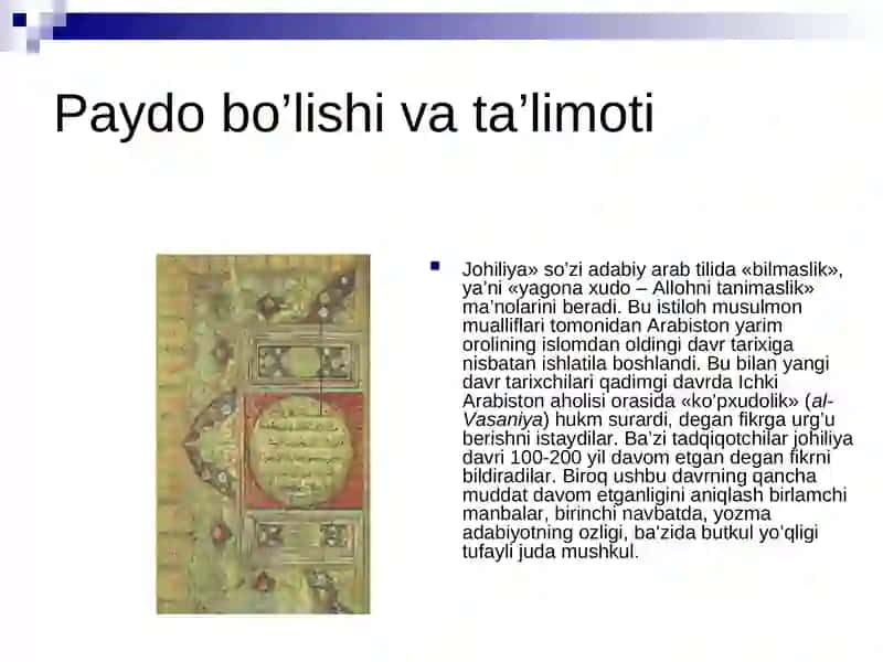 Islom va boshqa diniy aqidalar sikretlashuvi natijasida shakllangan diniy taʼlimotlar tarixi 3