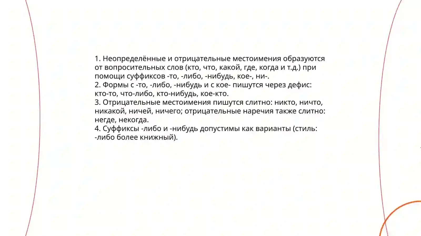 Правописание неопределённых и отрицательных местоимений 3