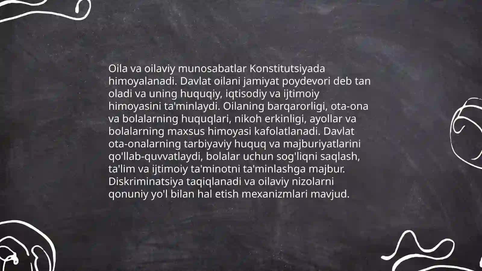 Oila bolalar va yoshlar huquqlarining konstitutsiyaviy huquqlari 3