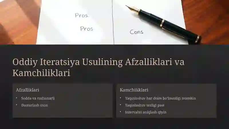Algebraik va Transsendent Tenglamalarni Taqribiy Yechish: Oddiy Iteratsiya Usuli va Samarali Variantlari 3