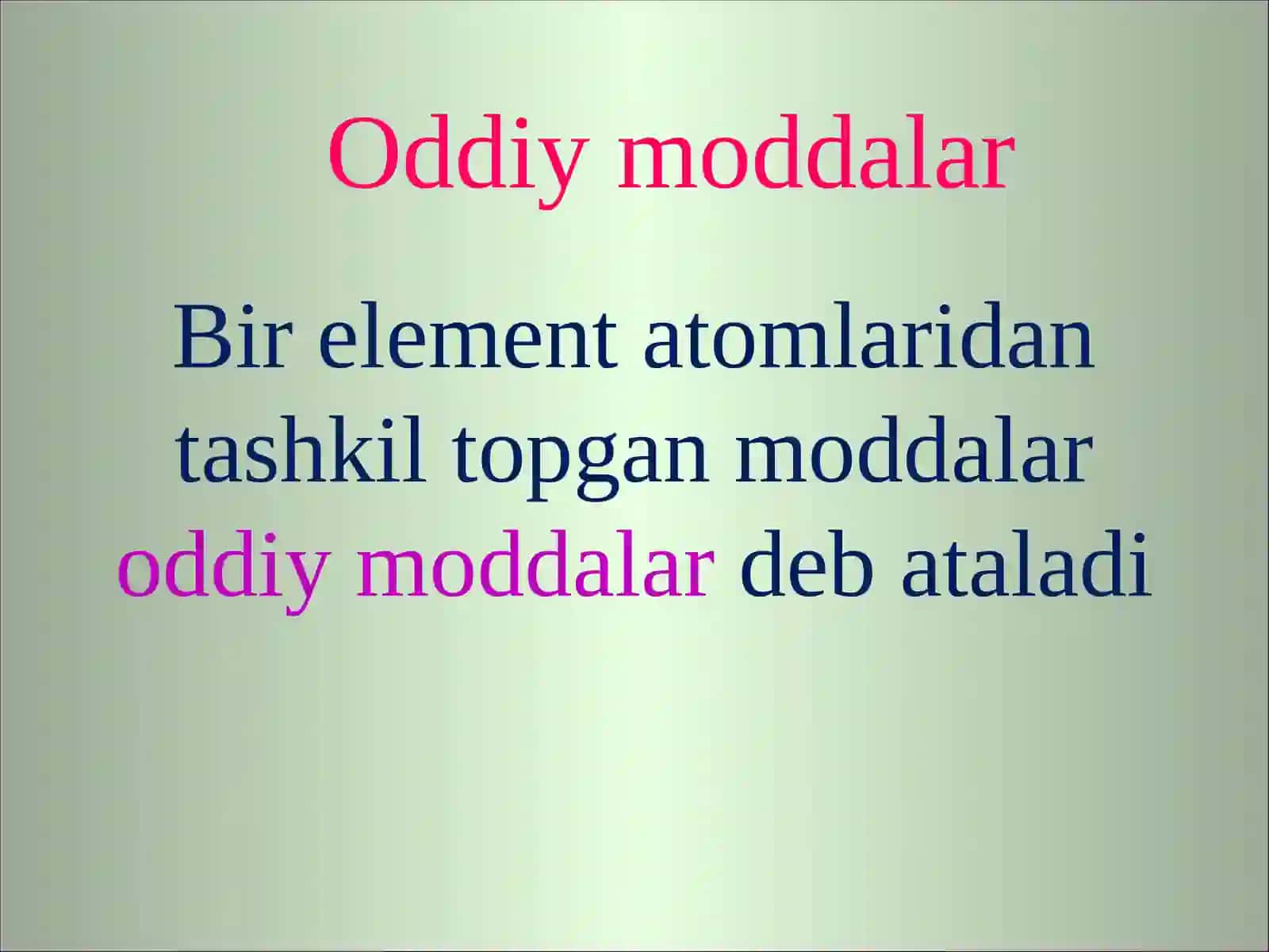 7-sinf Kimyo fanidan Oddiy va murakkab moddalar dars taqdimoti 3