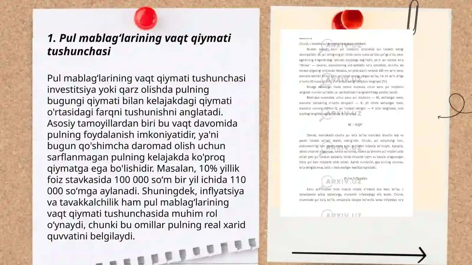 Pul mablagʻlarining vaqt boʻyicha qiymat konsepsiyasi 3