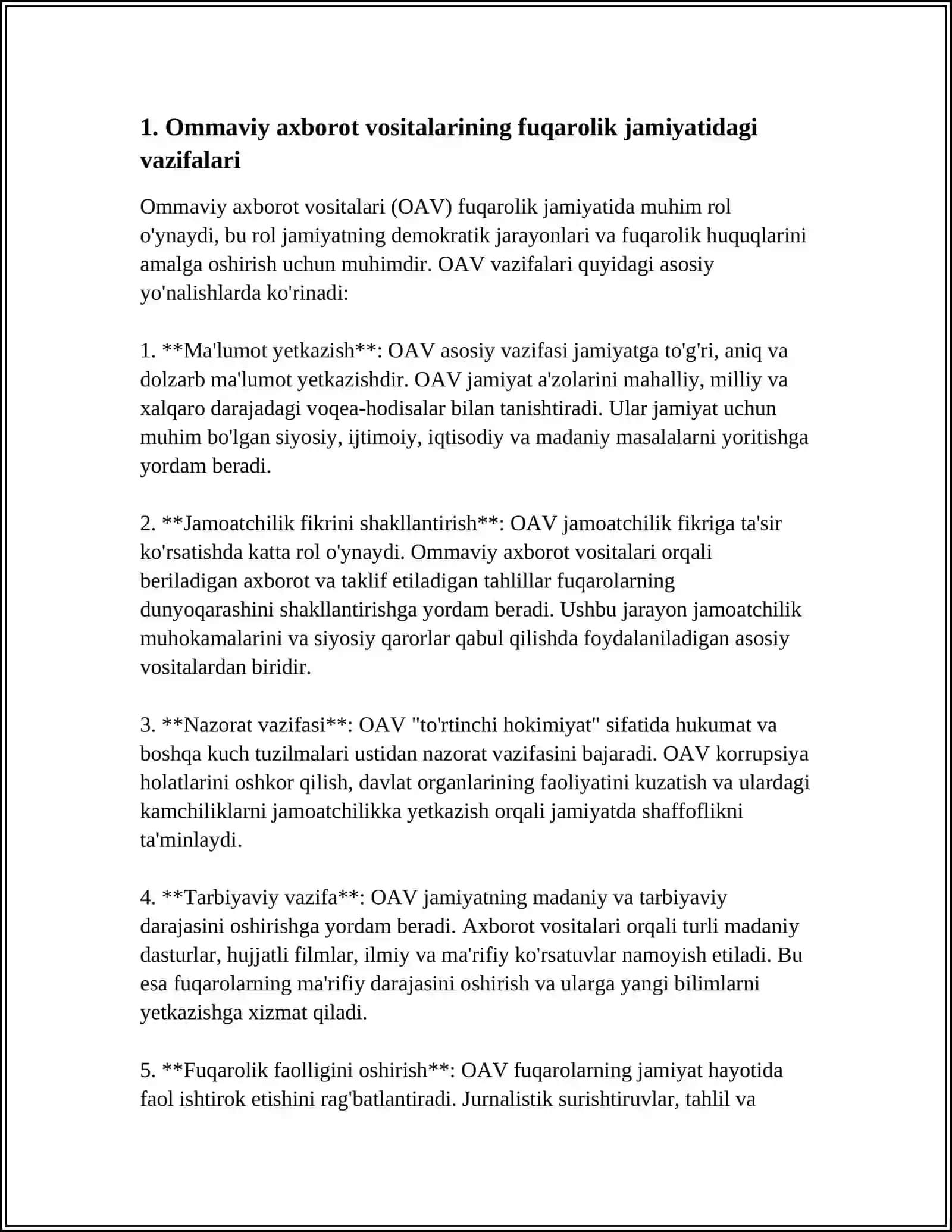ÕZBEKISTON RESPUBLIKASIDA OMMAVIY AXBOROT VOSITALARINING ÕRNI 3