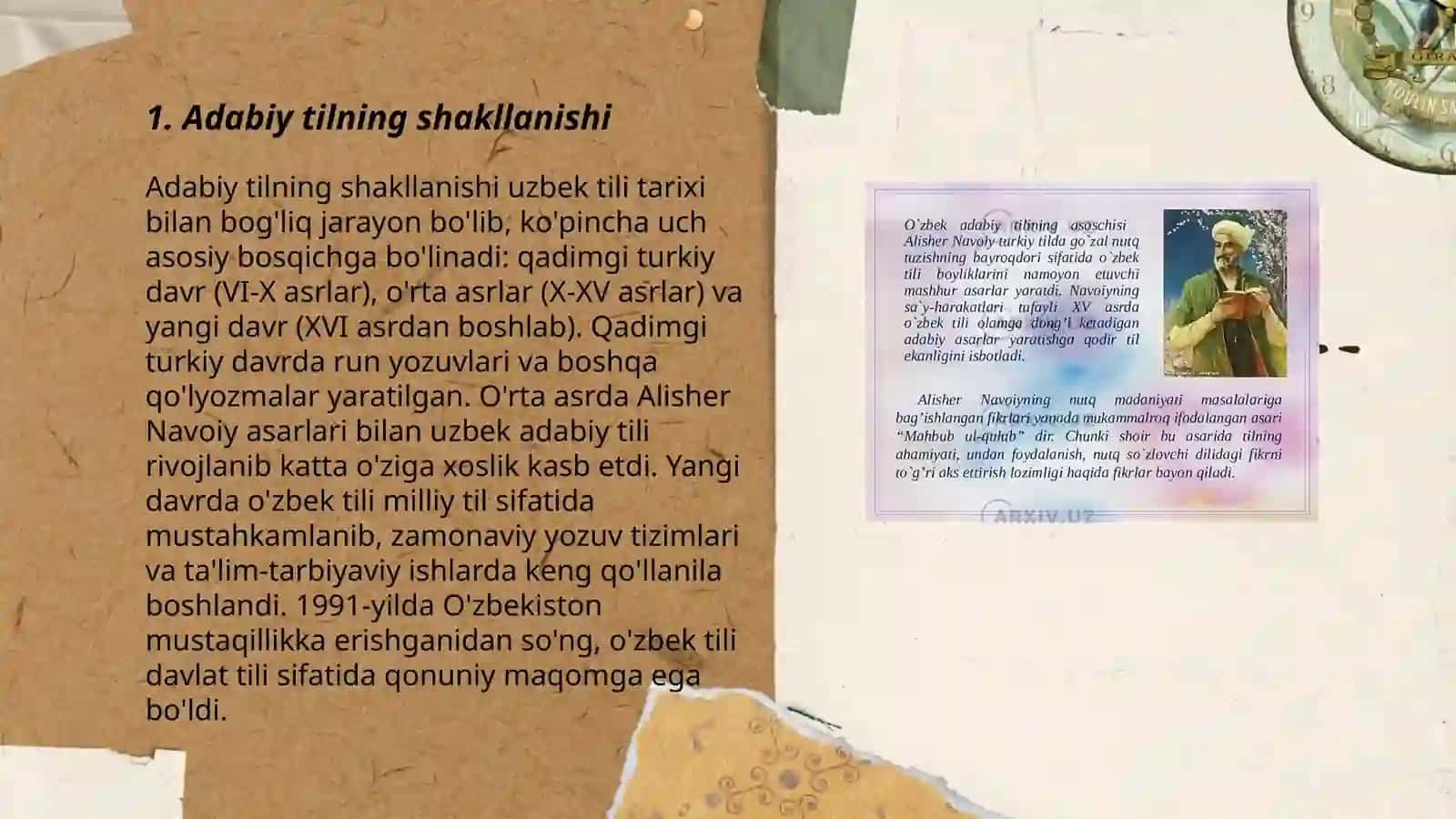 Adabiy tilning yozilishi va adabiy shakillari 3