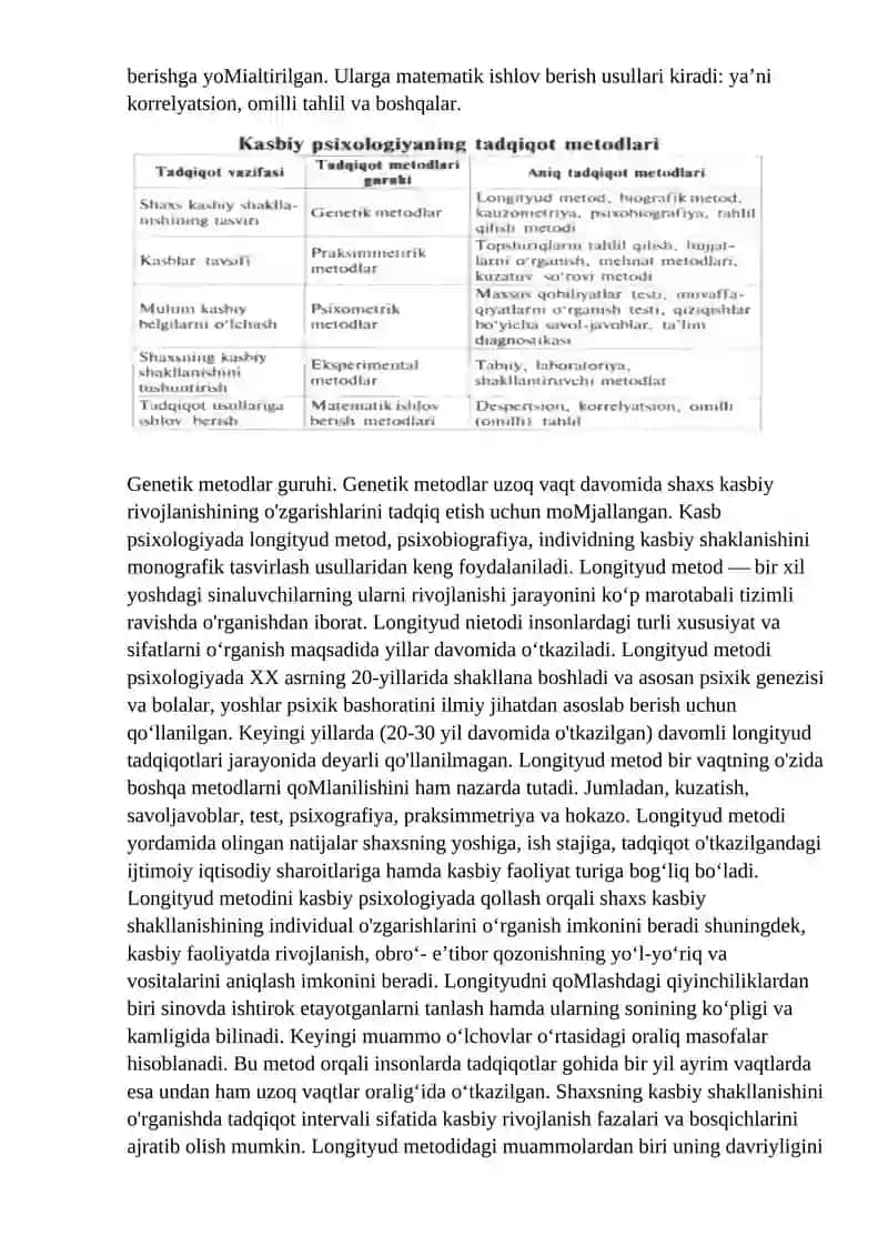 Kasb psixologiyasining tadqiqot metodlari klassifikatsiyasi 3
