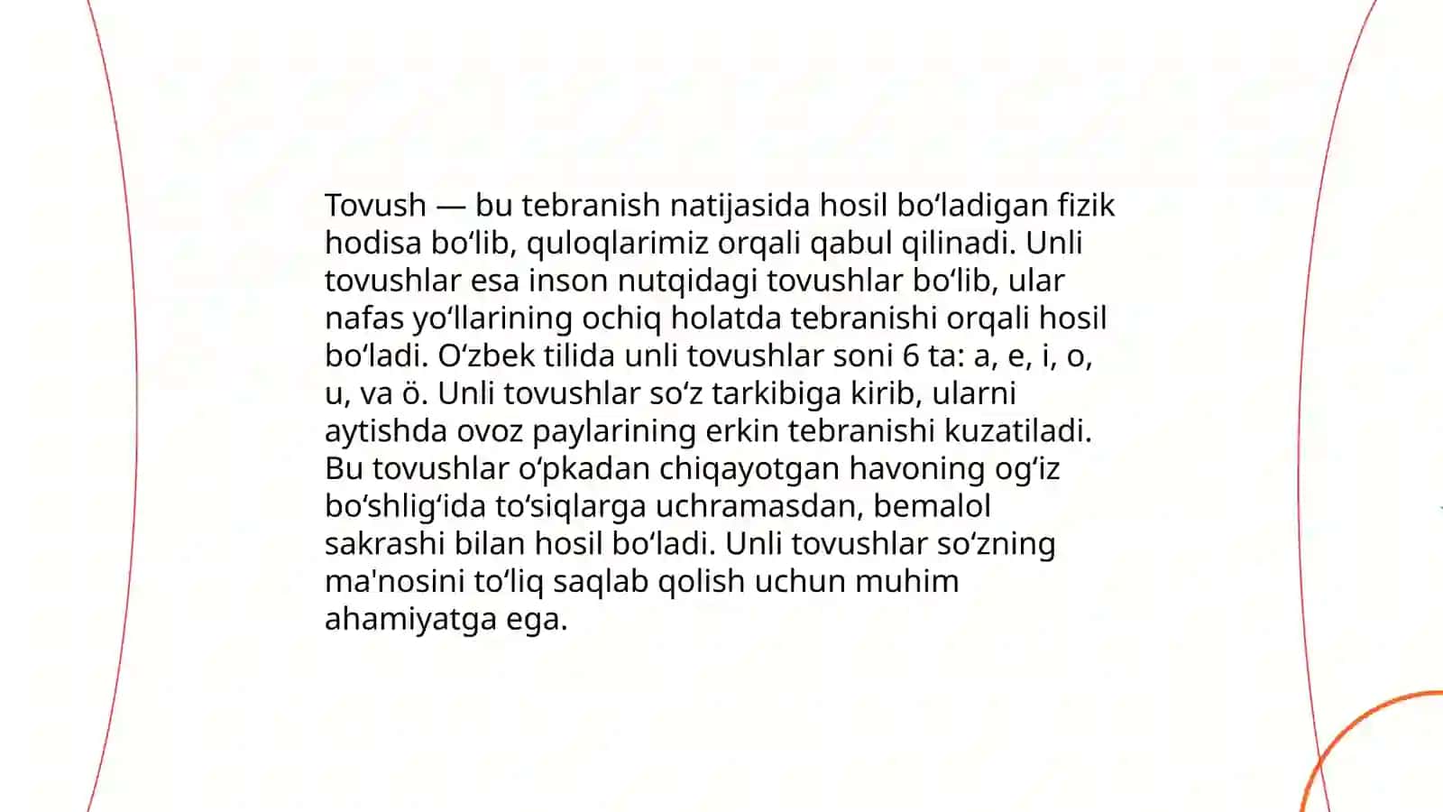 Tovush va fonima. Unli va undosh tovushlar va ularning o’rganish metodikasi 3
