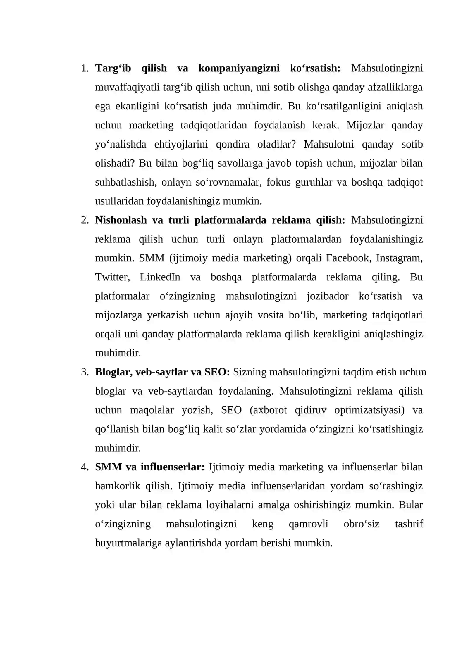 Tovarni hayotiy davrida reklamaning o`rni va vazifalari 3