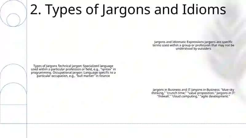 Jargons And Idiomatic Expressions 3