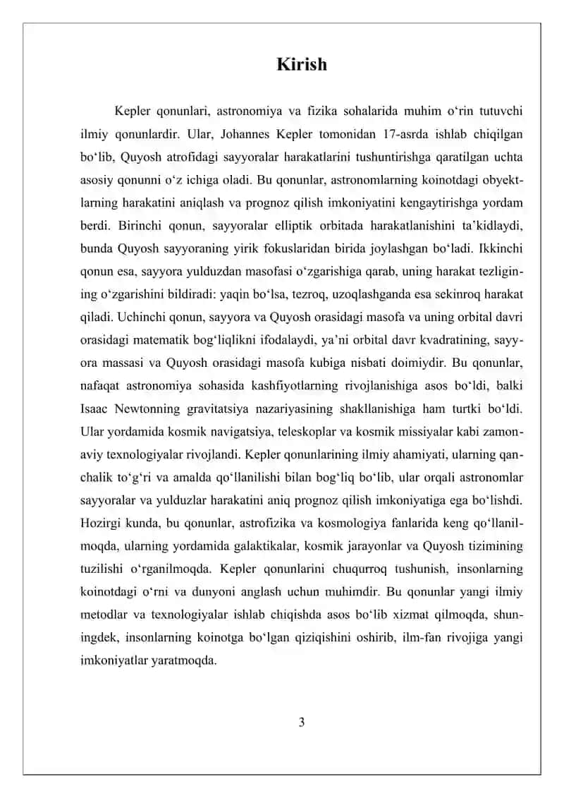 kepler qonuni 3