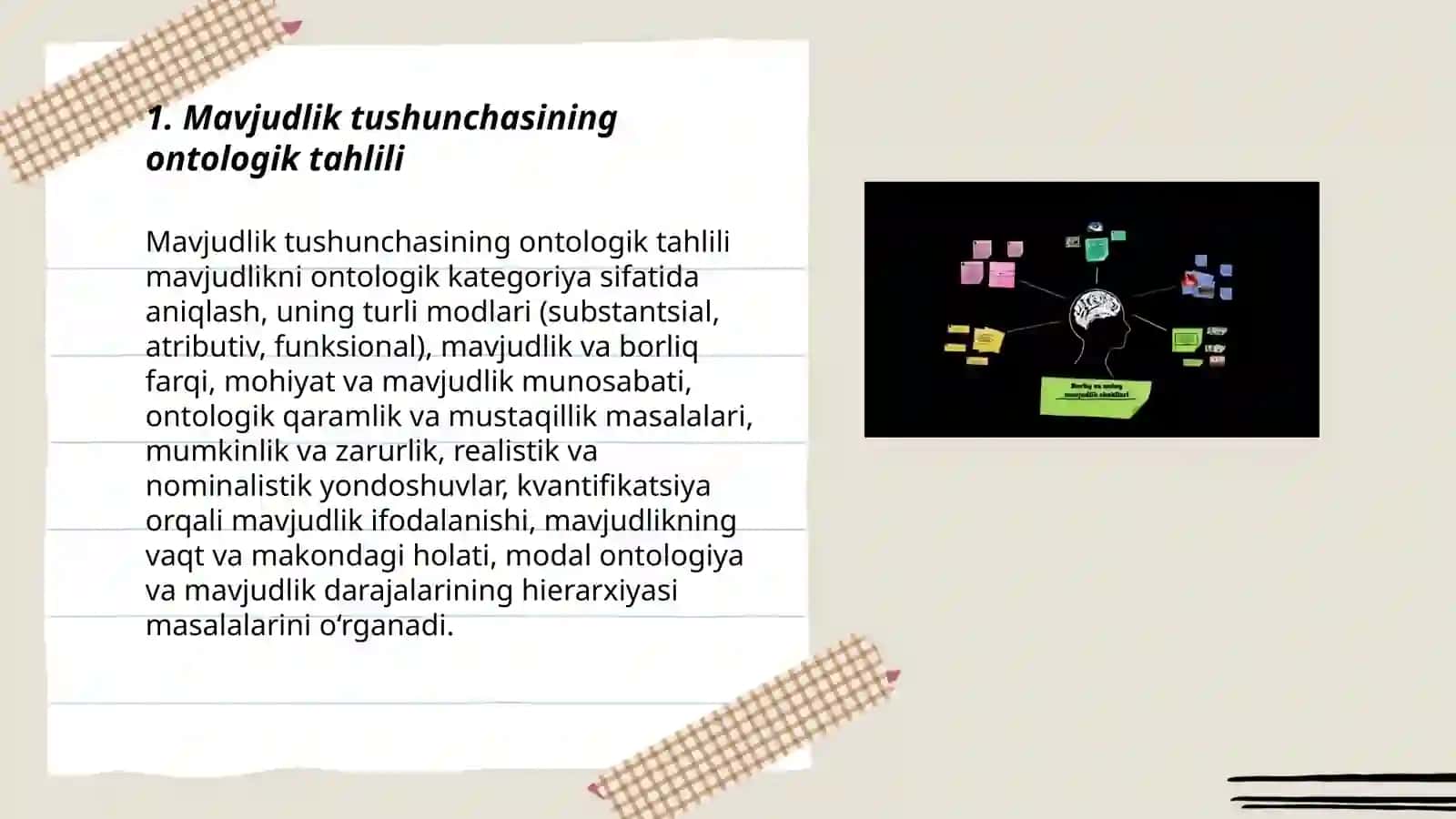 Mavjudlik nazariyalari ontologiyasi va tahlili 3