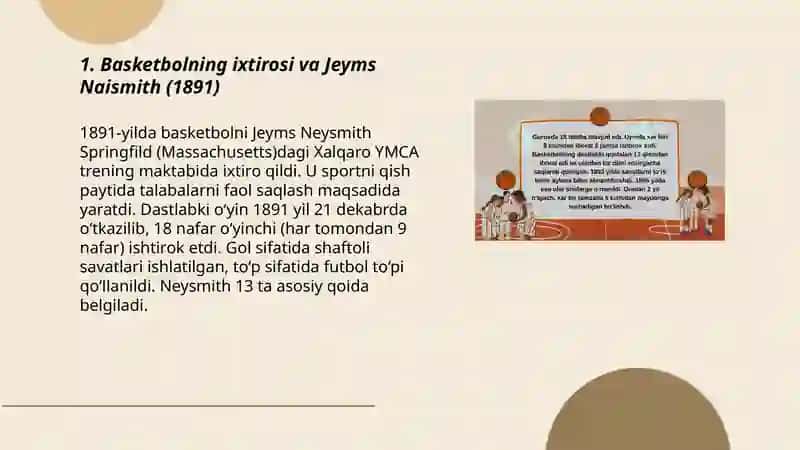 Basketbol o'yinining kelib chiqishi va rivojlanish tarixi 3