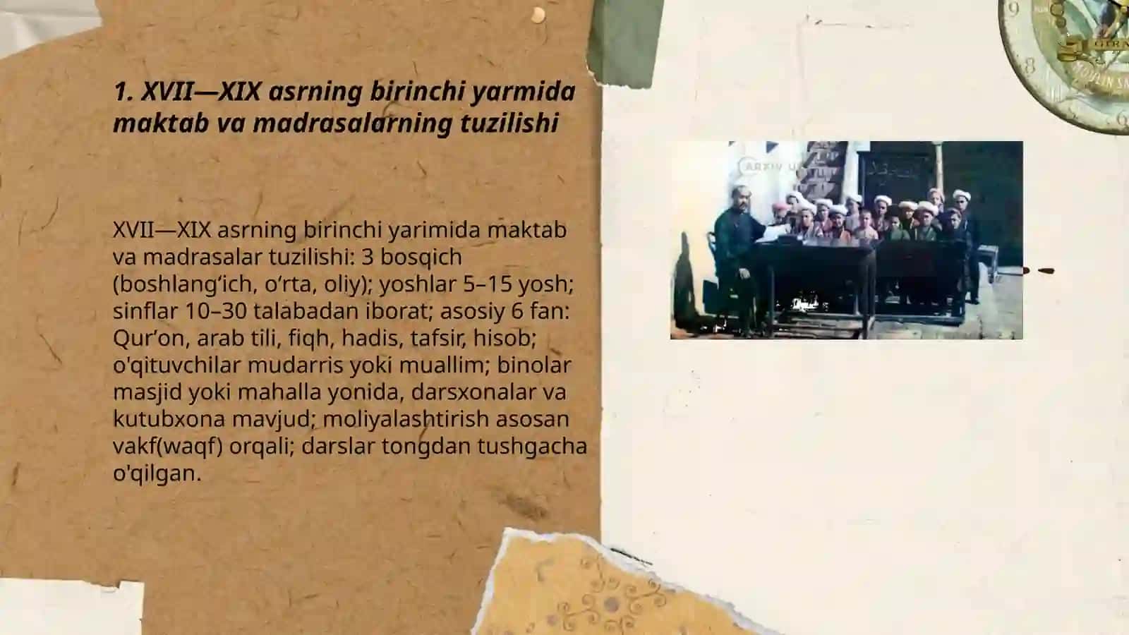 XVII-XIX asring birinchi yarmida tarbiya, maktab va pedagogik fikrlar 3