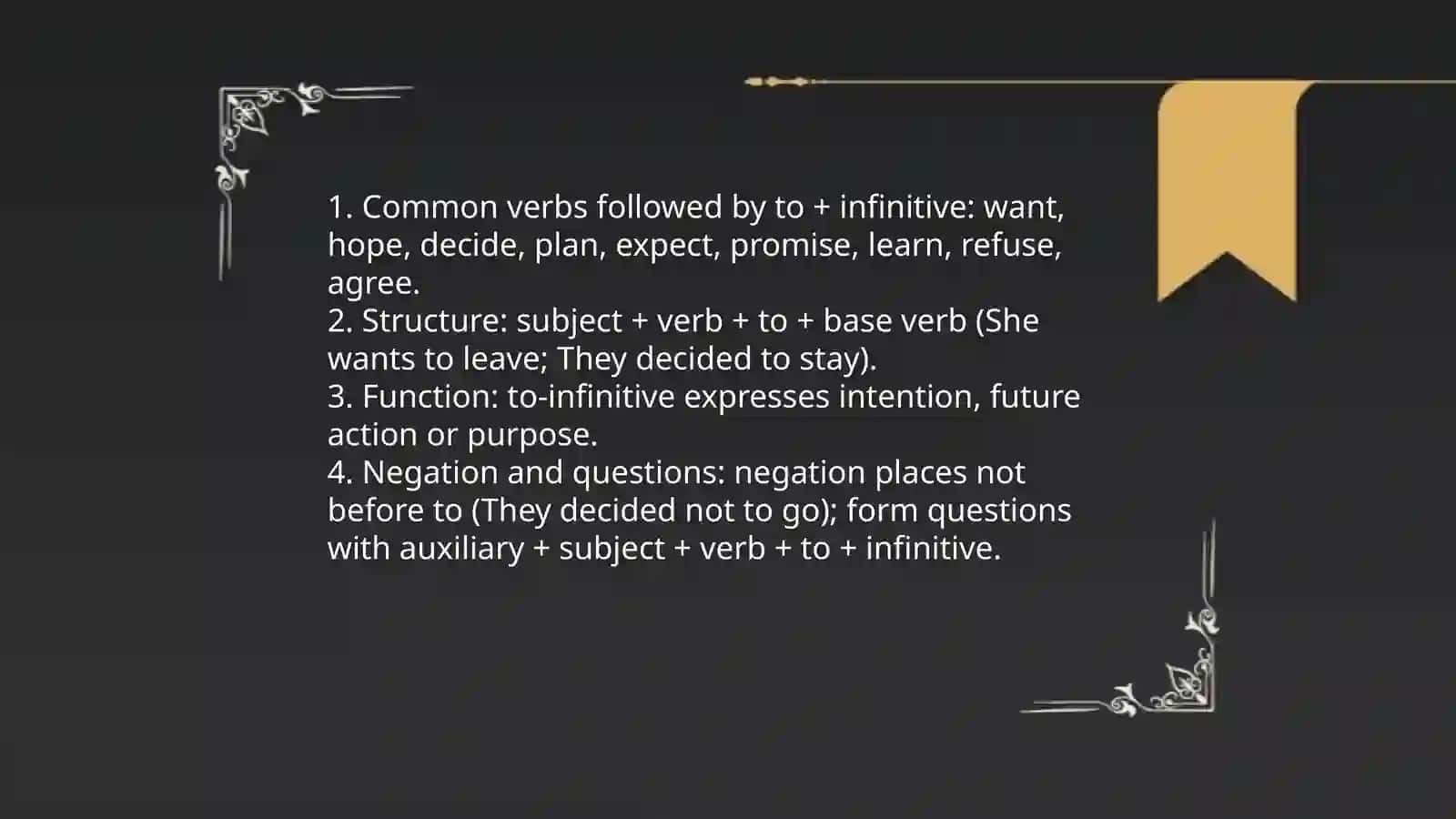 Verbs followed by the infinitive 3