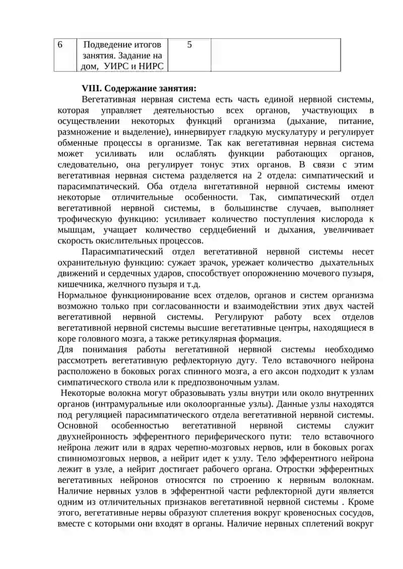 Учебное занятие №18: Вегетативная нервная система 3