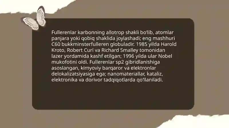 Fullerenlar, fulleridlar va ularning xossalari 3