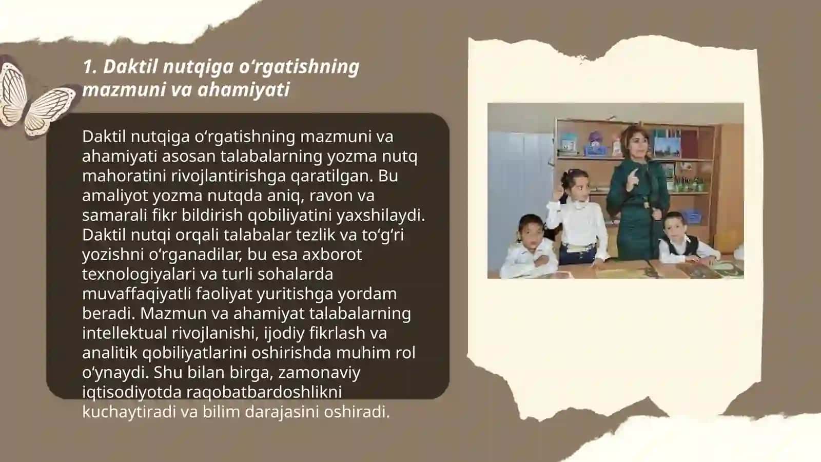 Daktil nutqiga oʻrgatish ishi, mazmuni, uslublari 3