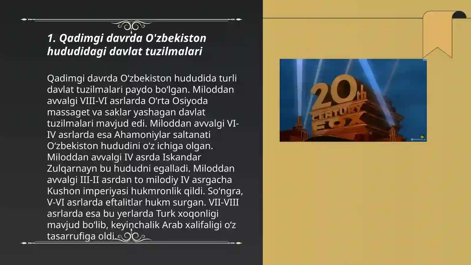 Qadimgi davrda O'zbekiston hududidagi davlat tuzilmalari 3