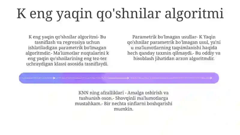 Noparametrik Usullar: K Ta Yaqin Qoshnilar Usuli 3