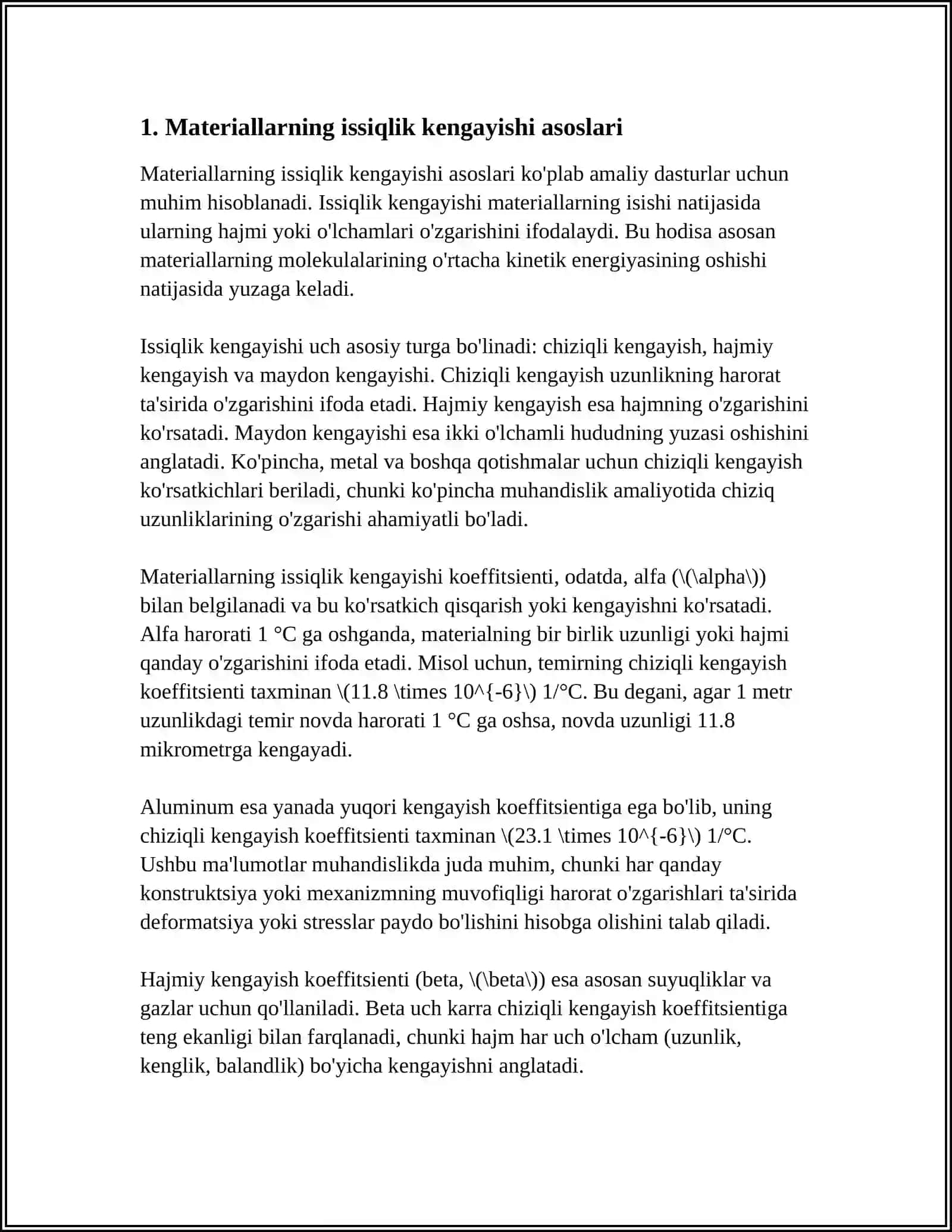 MATERIALLARNING ISSIQLIK KENGAYISHI 3