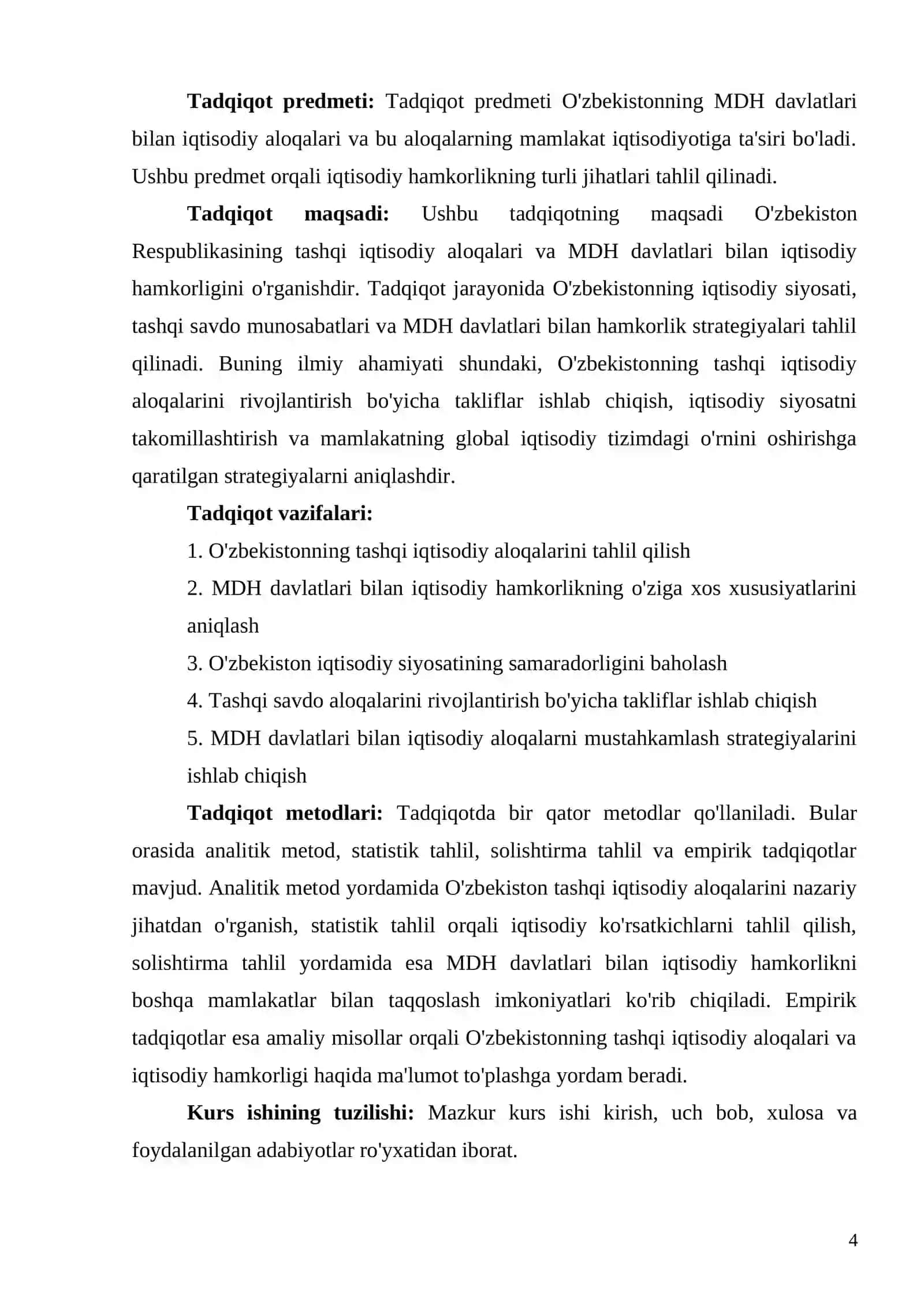 O'ZBEKISTON RESPUBLIKASINING TASHQI IQTISODIY ALOQALARI NAZARIY ASOSLARI 3