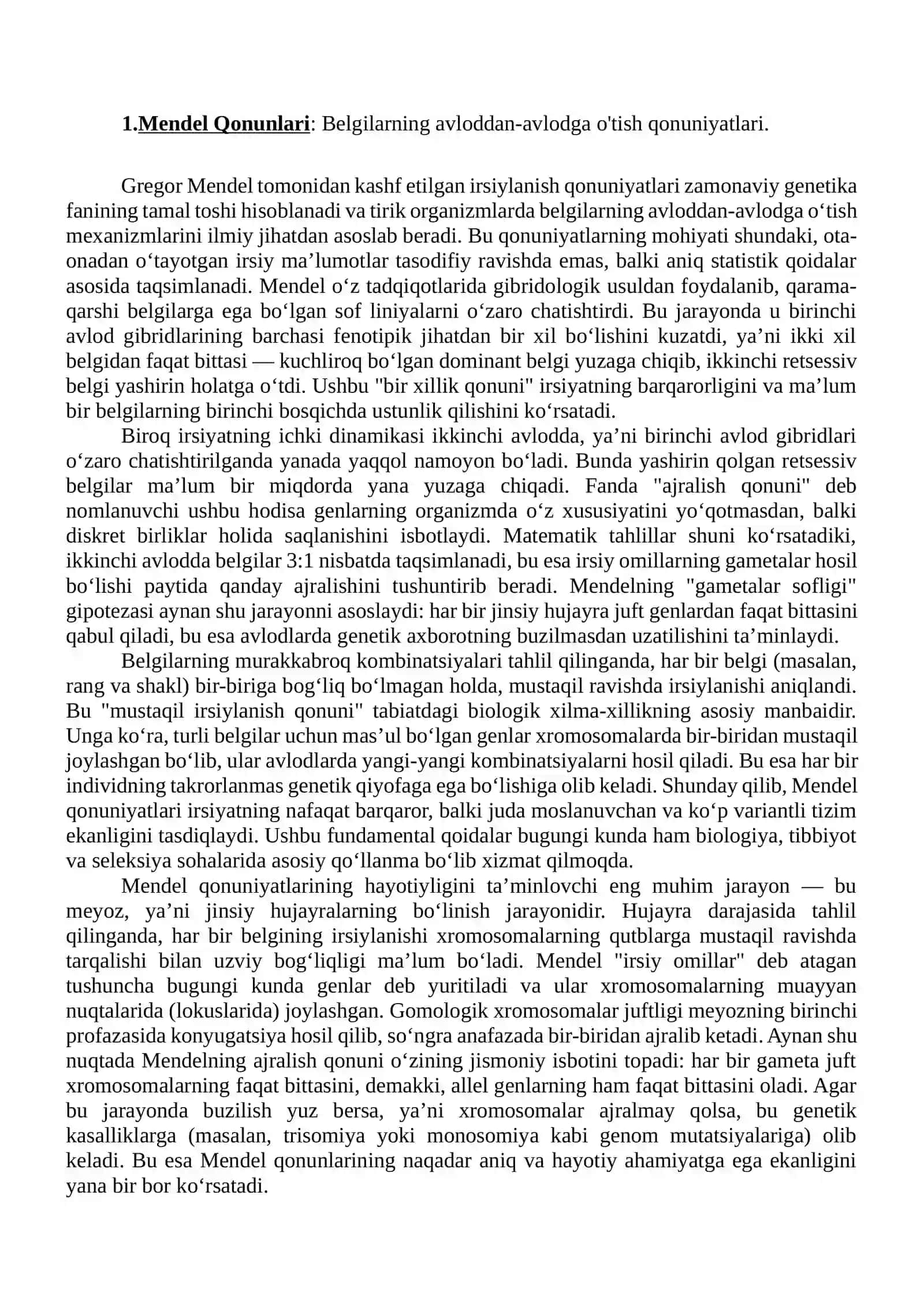 Belgilarning Irsiylanish Qonunlarini Tahlil Qilish 3
