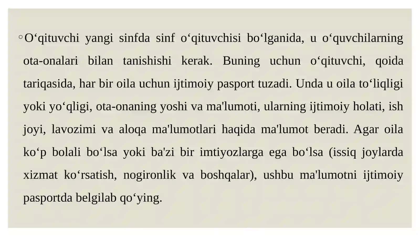 Ota-onalar bilan olib boradigan ish shakl va metodlari. Oila, mahalla va ta'lim muassasasi ijtimoiy-pedagogik hamkorligi 3