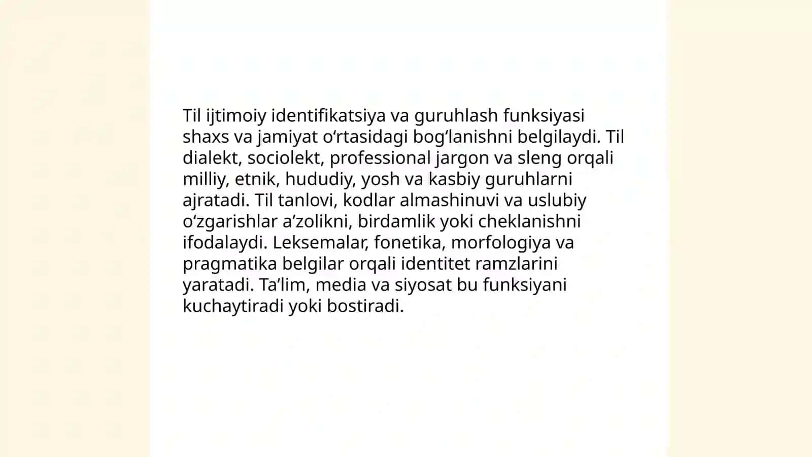 Tilning ijtimoiy vazifalari. Tilning hissiy-ta'siriy tuyg'u ifodalash vositasi 3
