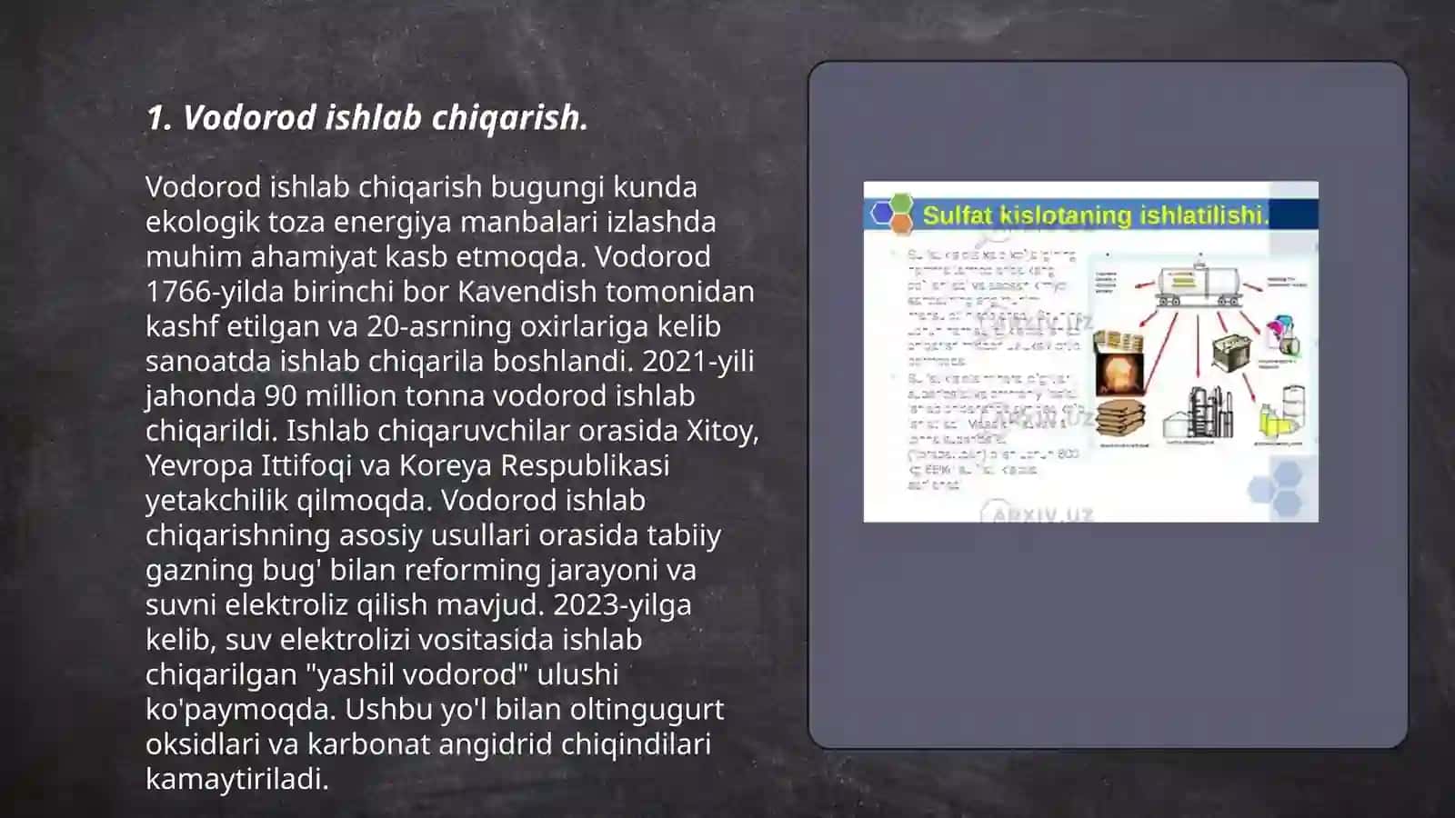 Vodorod ishlab chiqarish 3