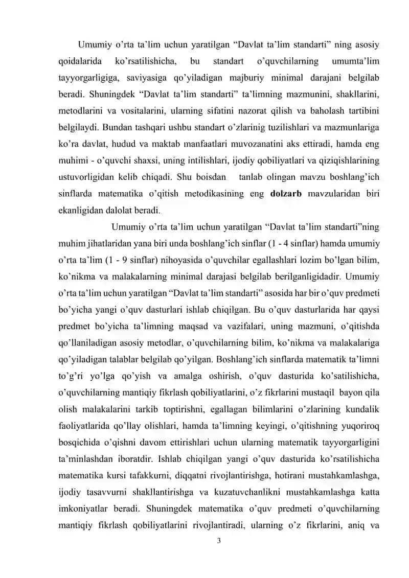 Boshlang’ich sinf Matematika darslarida ko’rgazmali qurollardan foydalanish 3