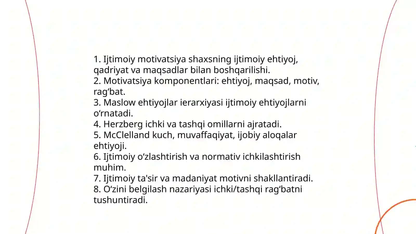 Insonning ijtimoiy motivatsiyasi va ijtimoiy tartibni saqlash 3