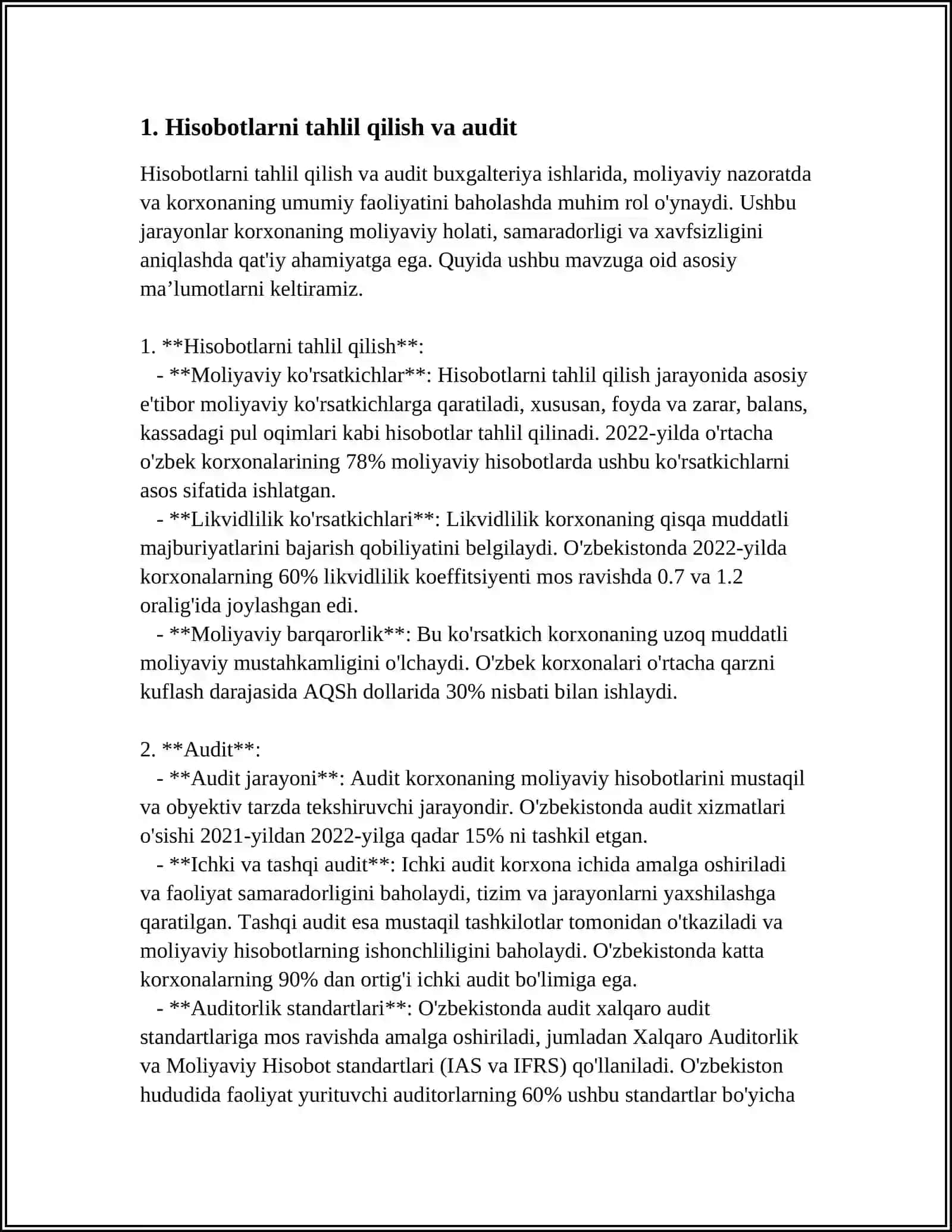 HISOBOT MAXSUSTASHKIL ETILADIGAN KUZATISHLAR BIZNES TEKSHIRISHLAR VA ROʻYXATLAR 3