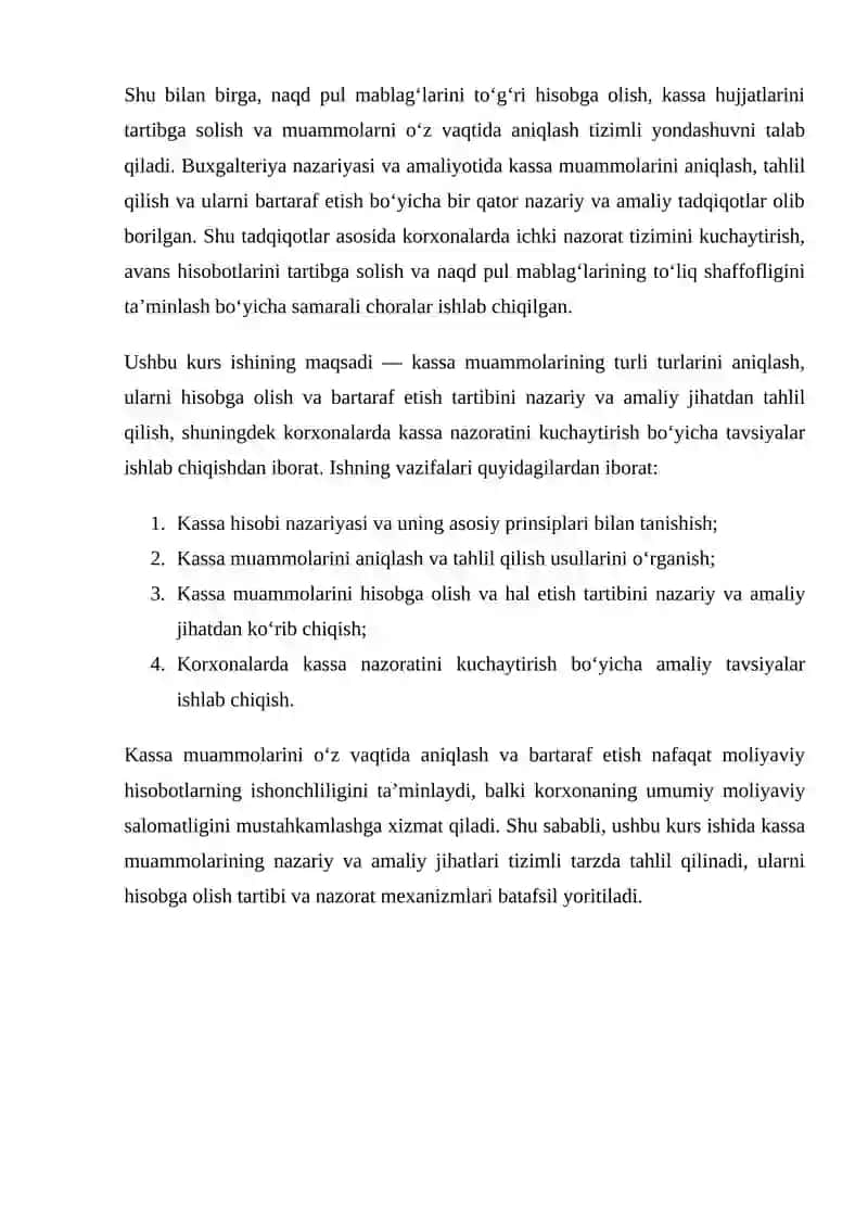 Kassa Muammolarining Hisobini Yuritish Tartibi 3