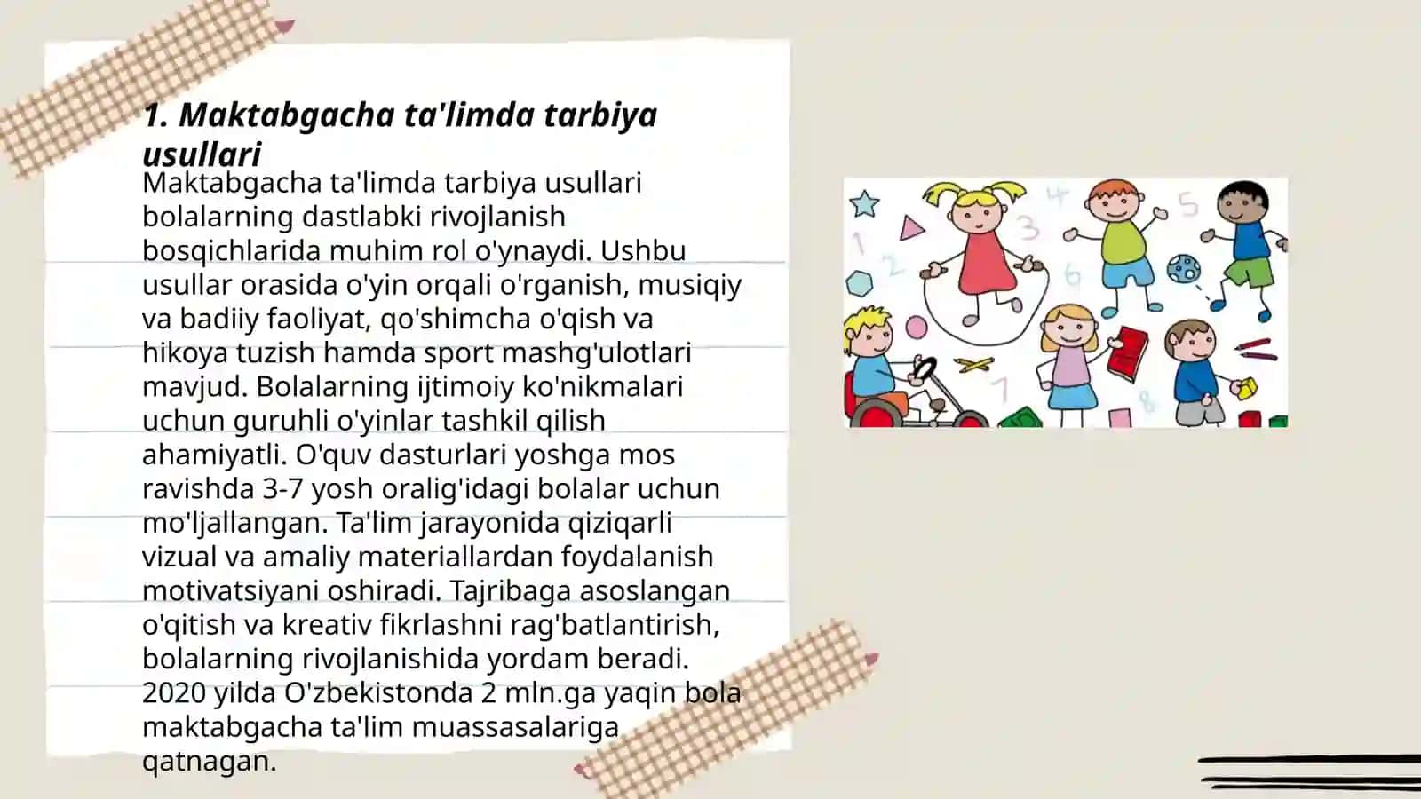 Maktabgacha tarbiya yoshi 3