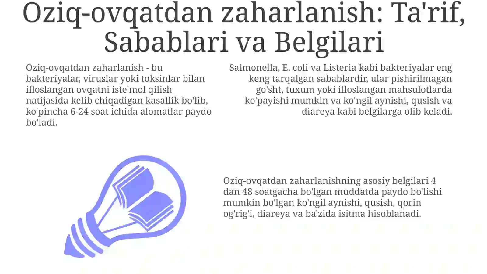 Ovqatdan zaharlanish va uni oldini olish choralari 3