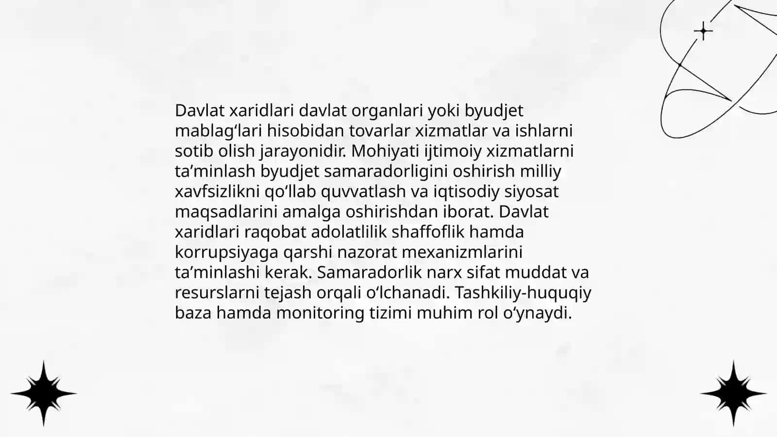 Davlat xaridlari tushunchasi va iqtisodiyotdagi o’rni 3