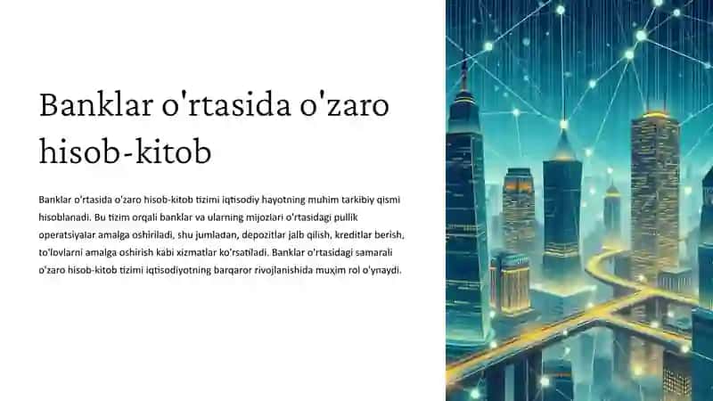 Banklararo hisob-kitoblarning tashkil etilishi va hisobi 3