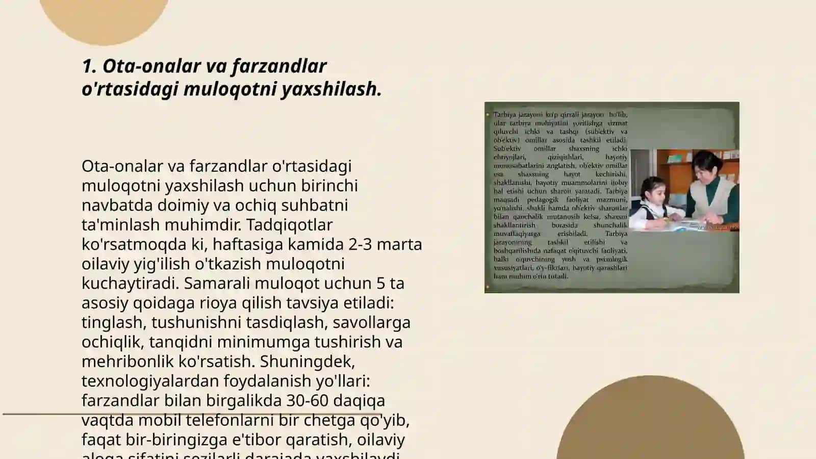 Ota onalar bilan axloqiy va jismoniy tarbiya masalalarida olib boriladigan ish turlari 3