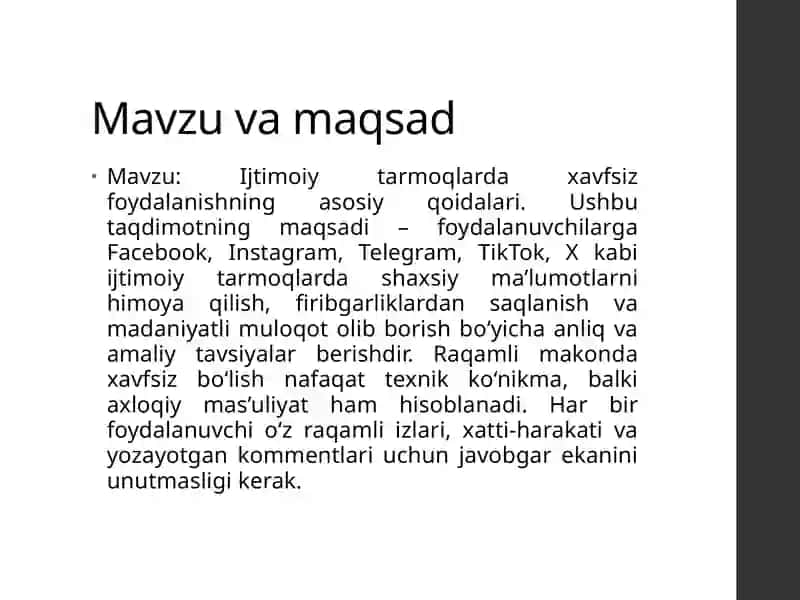Ijtimoiy tarmoqlar va xavfsiz foydalanish 3