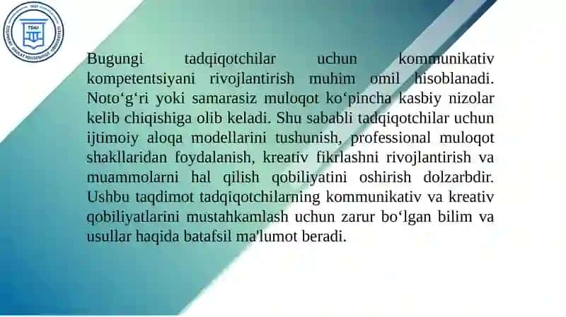 Kommunikativ va kreativ kompetentsiyani rivojlantirish 3