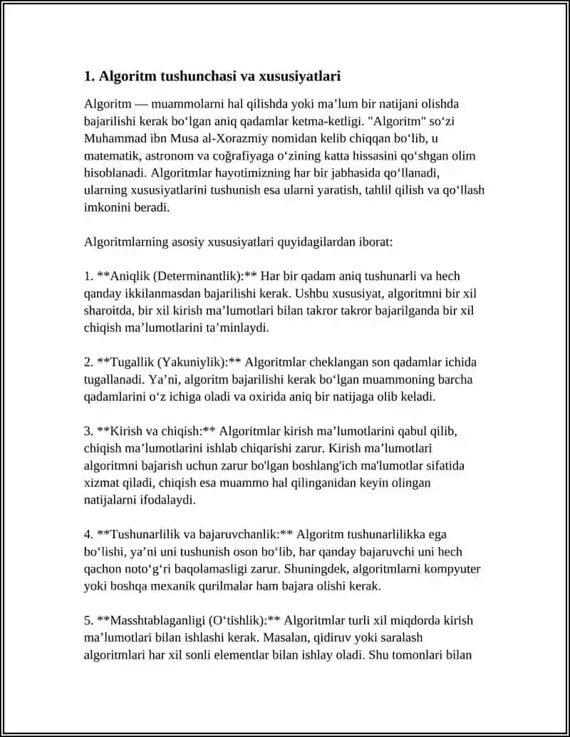 ALGORITM VA ULARNING TURLARI 3