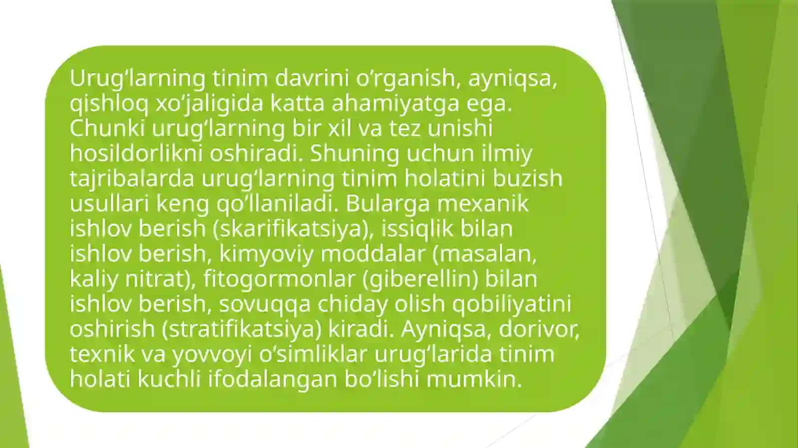 Urugʻlarni tinim davrida oʻrganish va “Yem-xashak hamda texnik oʻsimliklar introduksiyasi 3