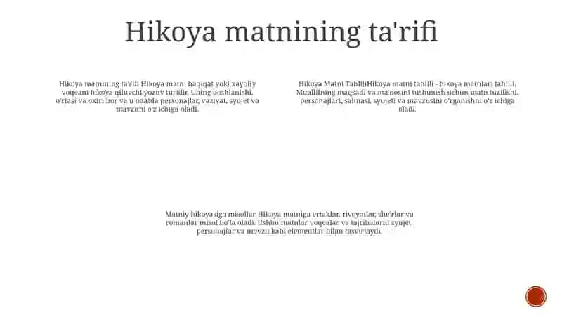Hikoya Matni Tahlili 3