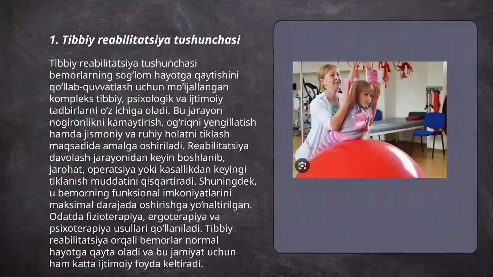 Tibbiy reabilitatsiya tushunchasi 3
