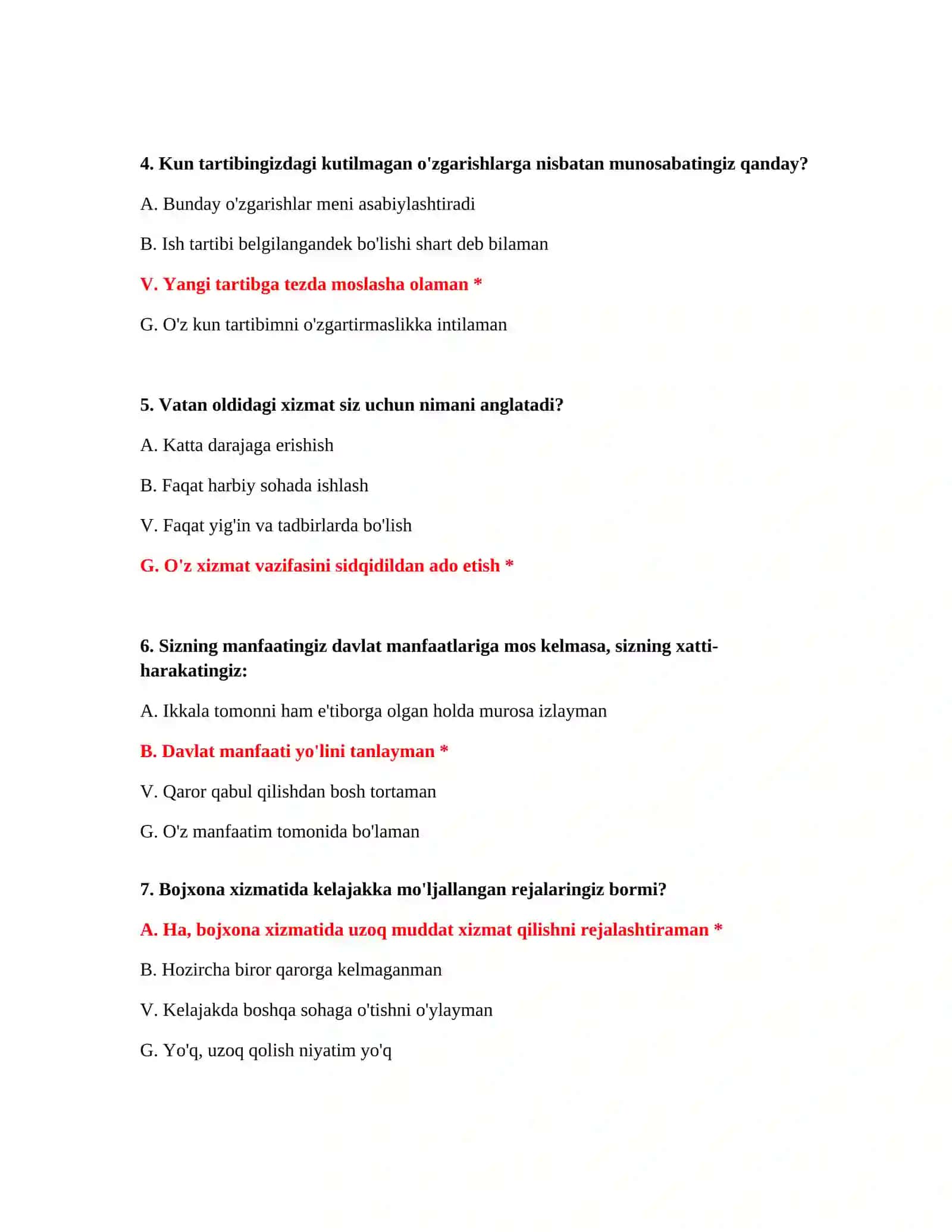 Bojxona ishga kirish test savollari va javoblari PDF 3