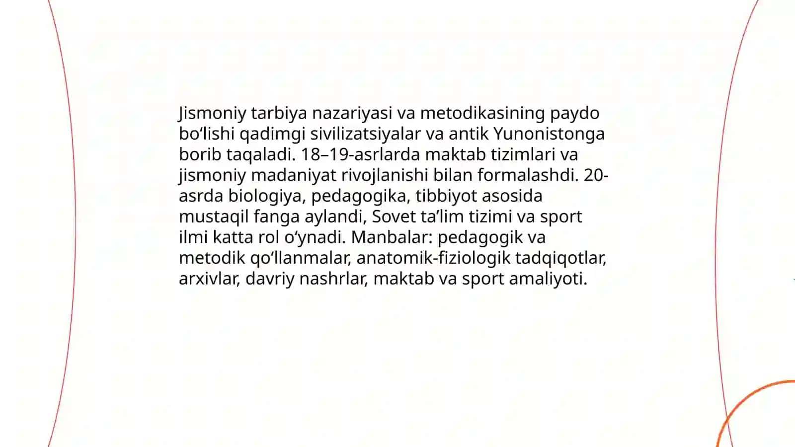 Jismoniy tarbiya nazariyasi va metodikasi fanining maqsad hamda vazifalari kelib chiqishi hamda rivojlanish bosqichlari 3