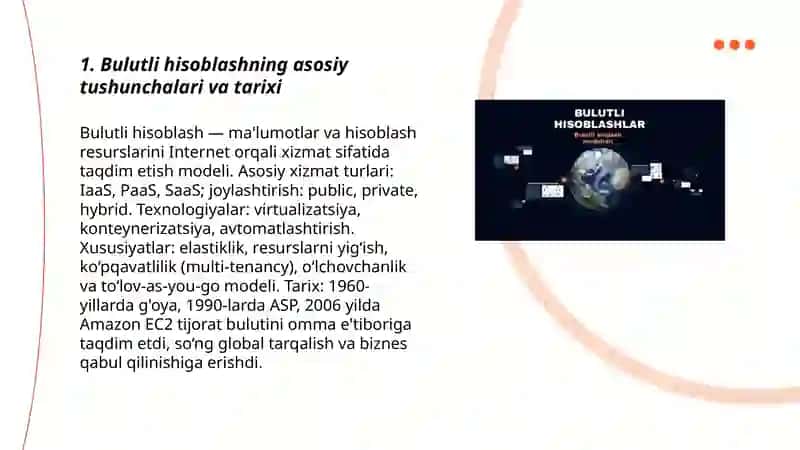 Bulutli hisoblashning asoslari va operatsion tizimlarda qo‘llanilishi 3